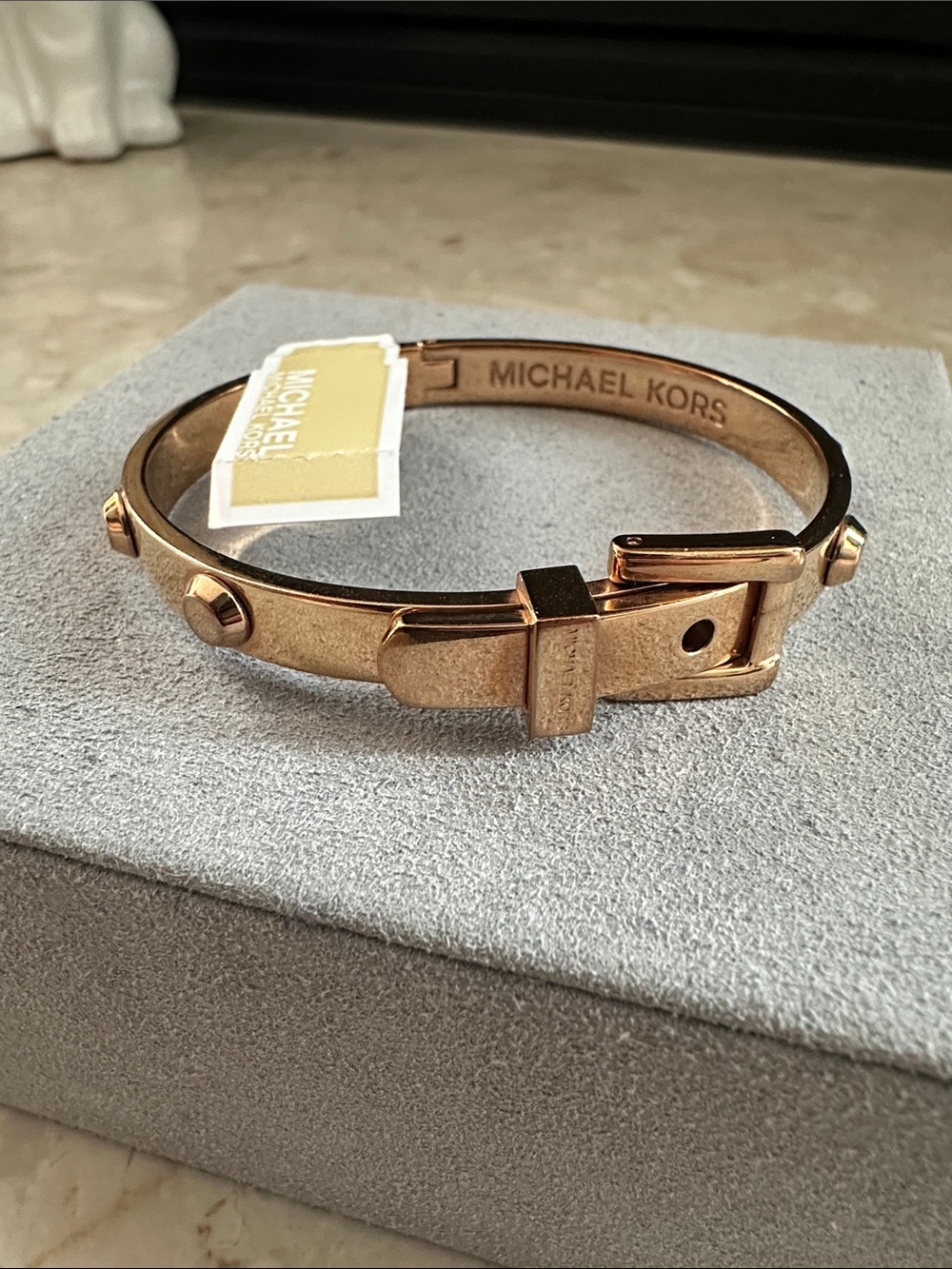 Michael Kors Rose Gold Buckle Stud Bracelet